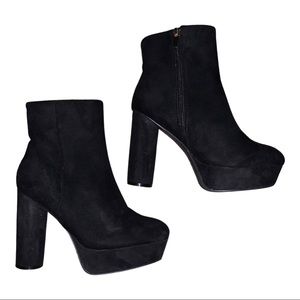 Suede Black Boots